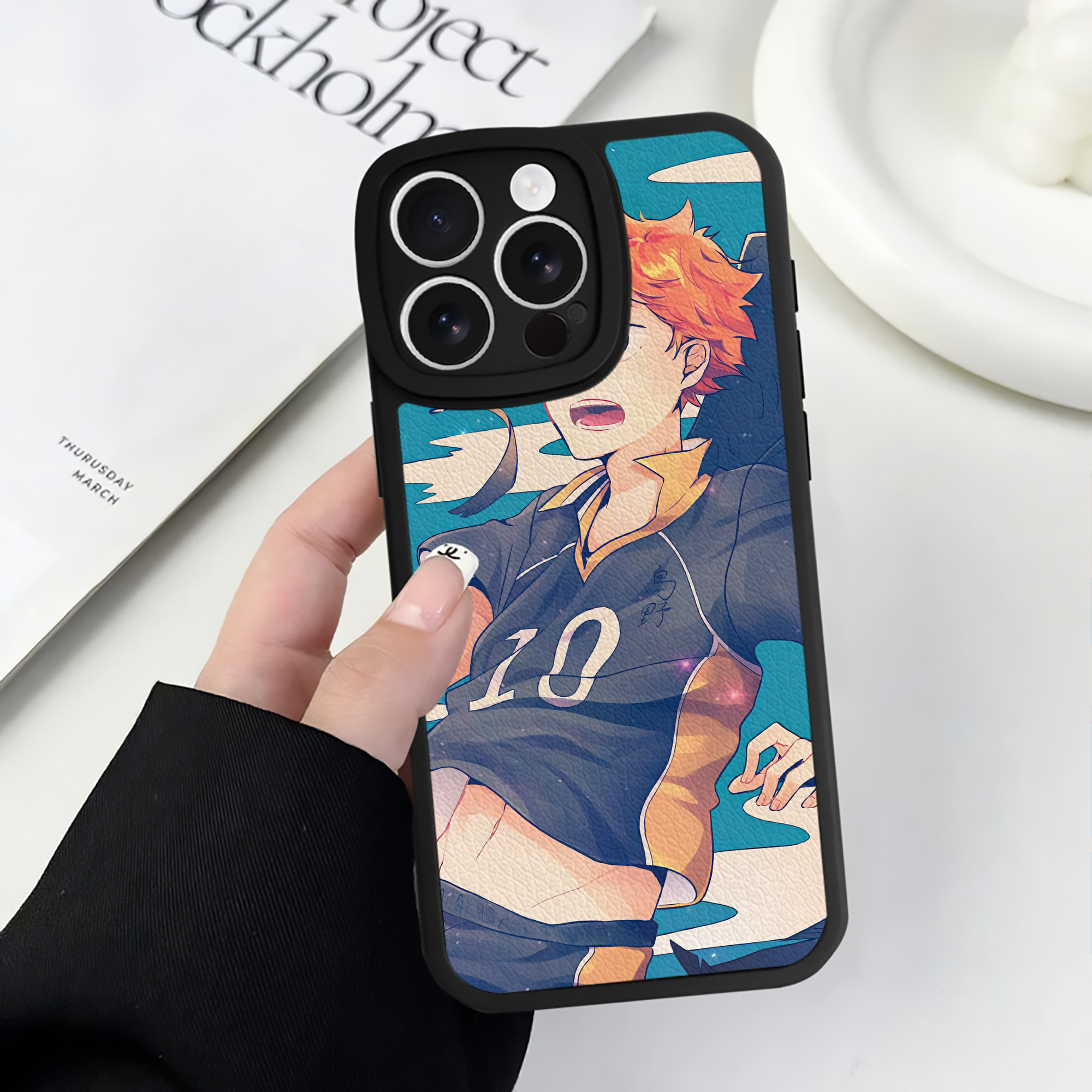 （画像用） ハイキュー!! Haikyu!! 【iPhone 16シリーズ対応】シリコンスマホケース（レザー調） 材質：シリコン